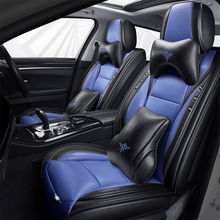 Load image into Gallery viewer, Full Coverage Black Leather Car Seat Cover Street Luxury Style, Automotive Vehicle Cushion Universal Fit