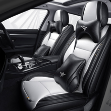 Load image into Gallery viewer, Full Coverage Black Leather Car Seat Cover Street Luxury Style, Automotive Vehicle Cushion Universal Fit