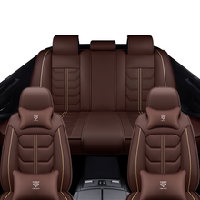 Load image into Gallery viewer, Full Coverage Black Leather Car Seat Cover Light Luxury Style, Automotive Vehicle Cushion Universal Fit