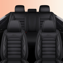 Load image into Gallery viewer, Full Coverage Black Leather Car Seat Cover Sports’ Standard Style, Automotive Vehicle Cushion Universal Fit