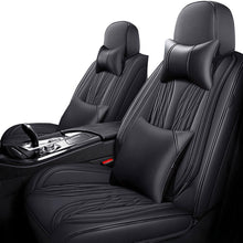 Load image into Gallery viewer, Full Coverage Black Leather Car Seat Cover Mechanical Luxury Style, Automotive Vehicle Cushion Universal Fit