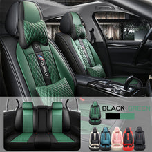Load image into Gallery viewer, Full Coverage Black Leather Car Seat Cover Street Luxury Style, Automotive Vehicle Cushion Universal Fit