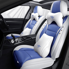Load image into Gallery viewer, Full Coverage Black Leather Car Seat Cover Street Luxury Style, Automotive Vehicle Cushion Universal Fit
