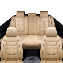 Load image into Gallery viewer, Full Coverage Black Leather Car Seat Cover Light Standard Style, Automotive Vehicle Cushion Universal Fit