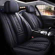 Load image into Gallery viewer, Full Coverage Black Leather Car Seat Cover Mechanical Standard Style, Automotive Vehicle Cushion Universal Fit