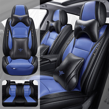 Load image into Gallery viewer, Full Coverage Black Leather Car Seat Cover Street Luxury Style, Automotive Vehicle Cushion Universal Fit