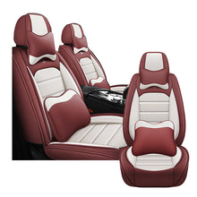 Load image into Gallery viewer, Full Coverage Black Leather Car Seat Cover Sports’  Luxury Style, Automotive Vehicle Cushion Universal Fit