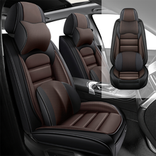 Load image into Gallery viewer, Full Coverage Black Leather Car Seat Cover Classical Luxury Style, Automotive Vehicle Cushion Universal Fit