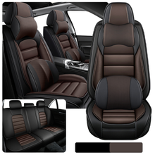 Load image into Gallery viewer, Full Coverage Black Leather Car Seat Cover Classical Luxury Style, Automotive Vehicle Cushion Universal Fit