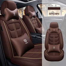 Load image into Gallery viewer, Full Coverage Black Leather Car Seat Cover Light Luxury Style, Automotive Vehicle Cushion Universal Fit