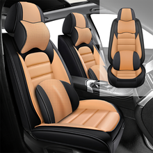 Load image into Gallery viewer, Full Coverage Black Leather Car Seat Cover Classical Luxury Style, Automotive Vehicle Cushion Universal Fit