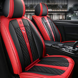 Full Coverage Black Leather Car Seat Cover Street Standard Style, Automotive Vehicle Cushion Universal Fit