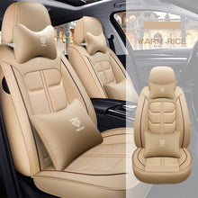 Load image into Gallery viewer, Full Coverage Black Leather Car Seat Cover Light Luxury Style, Automotive Vehicle Cushion Universal Fit