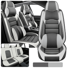 Load image into Gallery viewer, Full Coverage Black Leather Car Seat Cover Classical Luxury Style, Automotive Vehicle Cushion Universal Fit